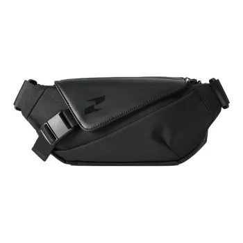 TAJEZZO PVC With Textile Crossbody Bag Unisex Black Koala Dobermann