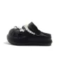 Black and Silver Rose Slippers