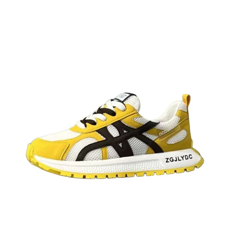 AMICNIEGD Running Shoes Men Low Top Yellow/Gray Red-0
