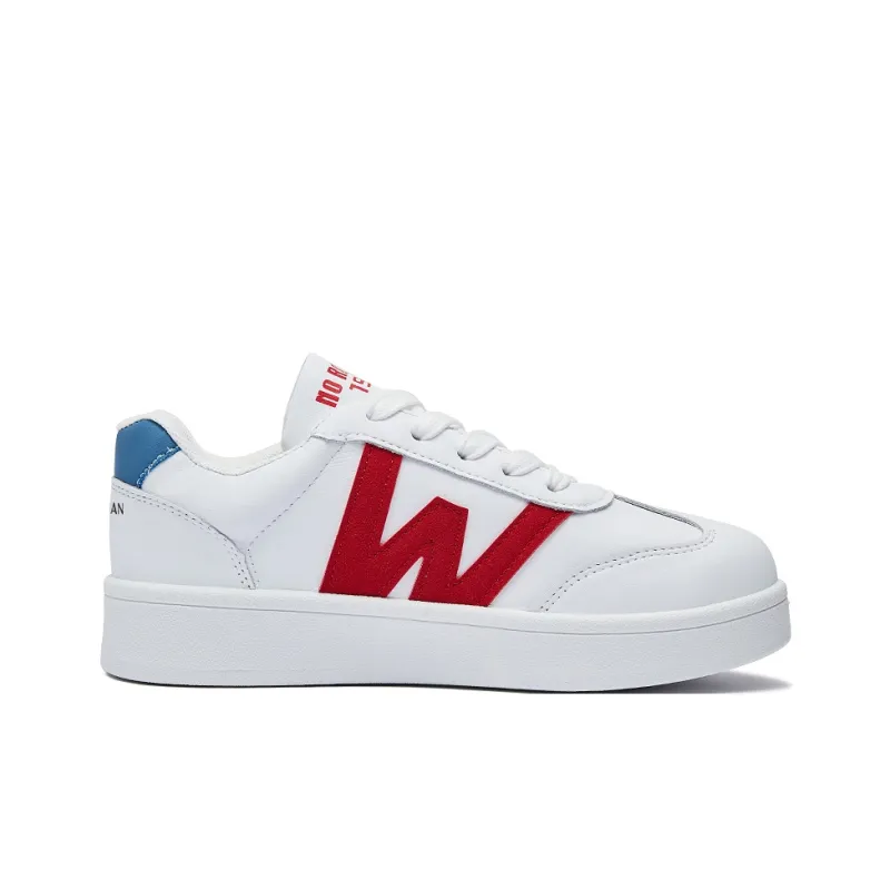 MEXICAN Low Top Skateboard Shoes Women's White Blue Red-2