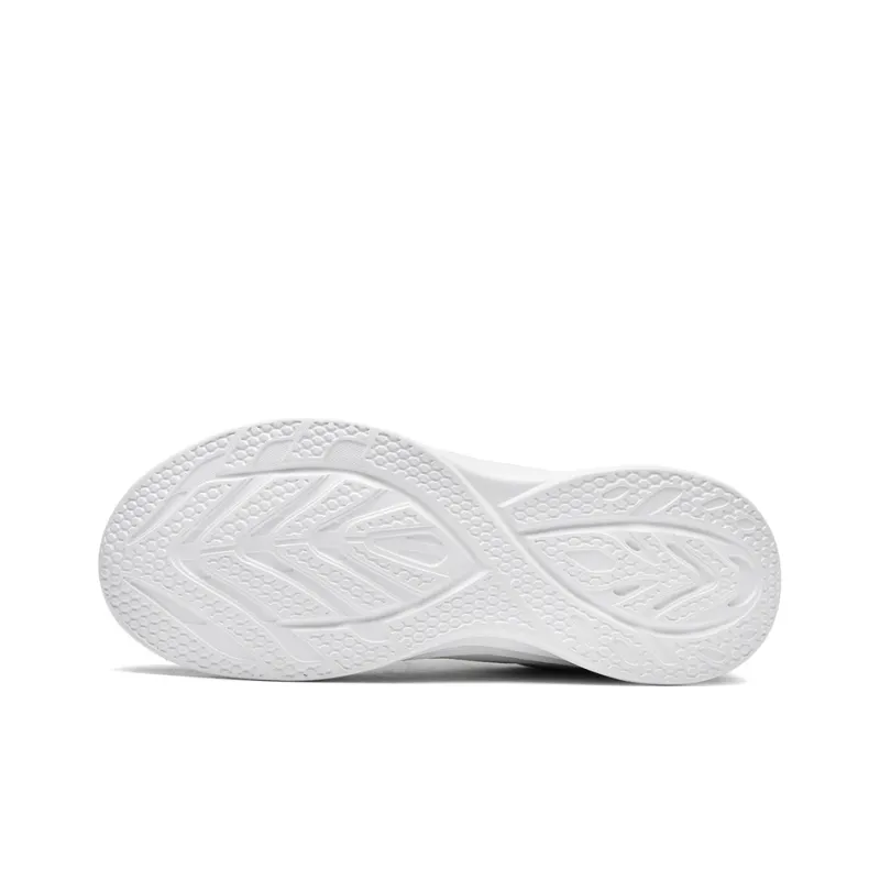 Binary Cushioning, Lightweight, Breathable, Slip Resistant Low Top Running Shoes Unisex White Gray-4