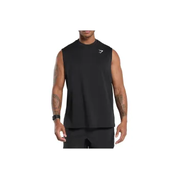 GYMSHARK Tank Tops Men Black