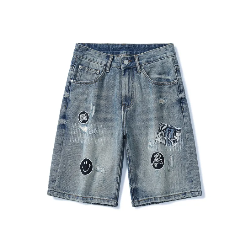 SANTASTIC Denim Shorts Men Blue-0