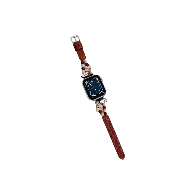 PULAISI Apple Compatibility Watch Band 160mm Genuine Leather Material-0