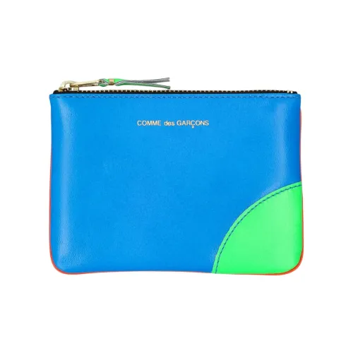 CDG Goatskin Wallet Men's Blue & Orange