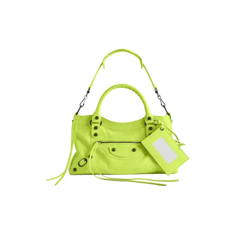 Balenciaga Le City Lambskin One Shoulder Handbag Women's Emeralds-1