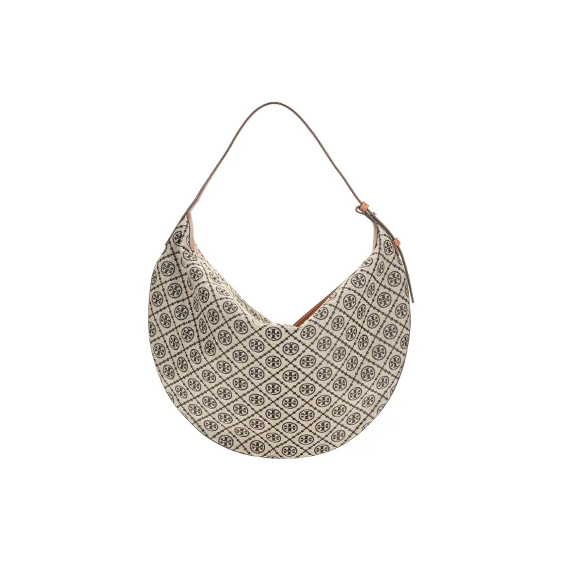TORY BURCH T Monogram Fabric Crescent Bag Handbag Shoulder Bag Regular Women's Marine Blue-0