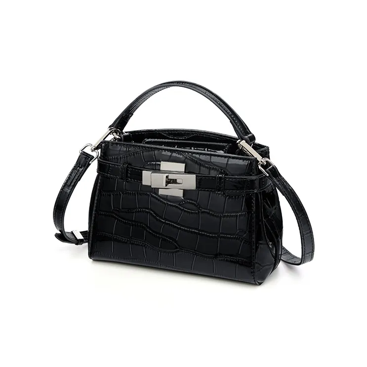Carnival Keep Cow Leather Handbag Women's Ecru/Black-6
