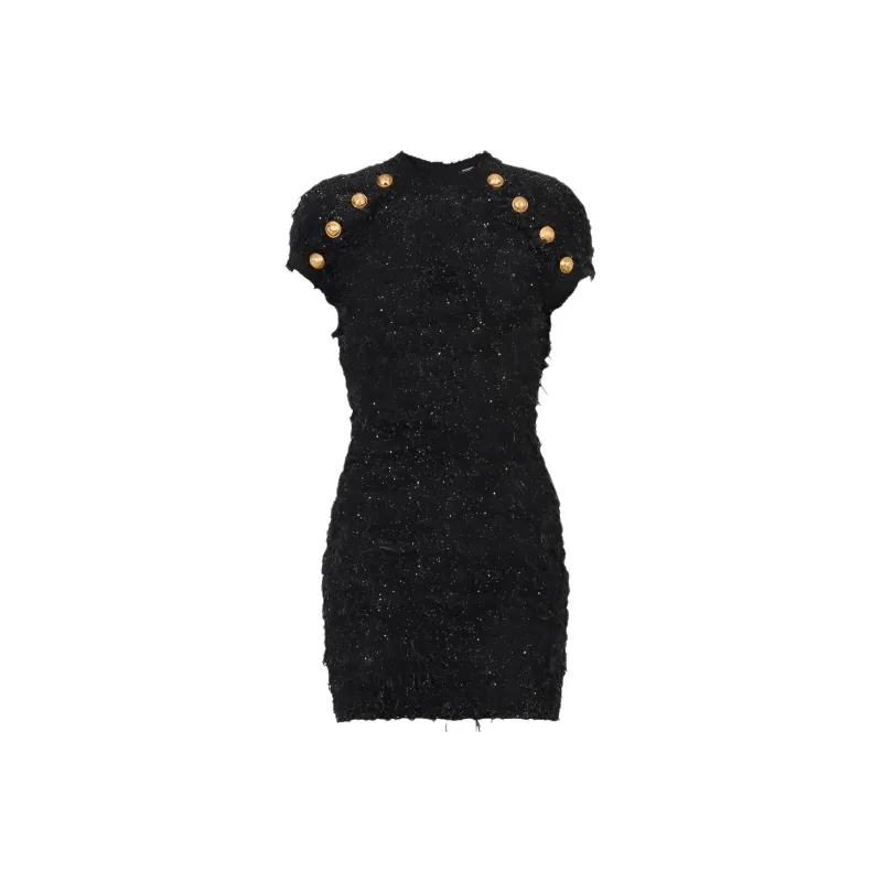 BALMAIN Sequin embellished Tweed Mini Dress-0