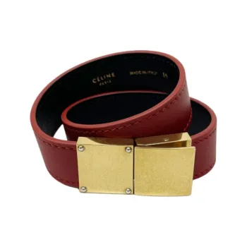 CELINE Leather Bangles Unisex Umber