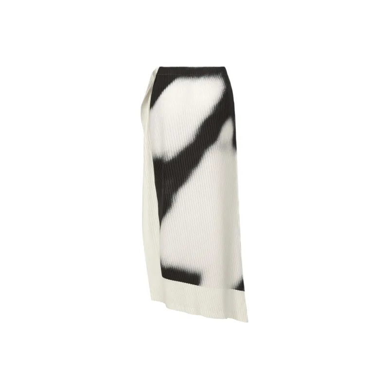 ISSEY MIYAKE Casual Long Skirt Women's Black White-0