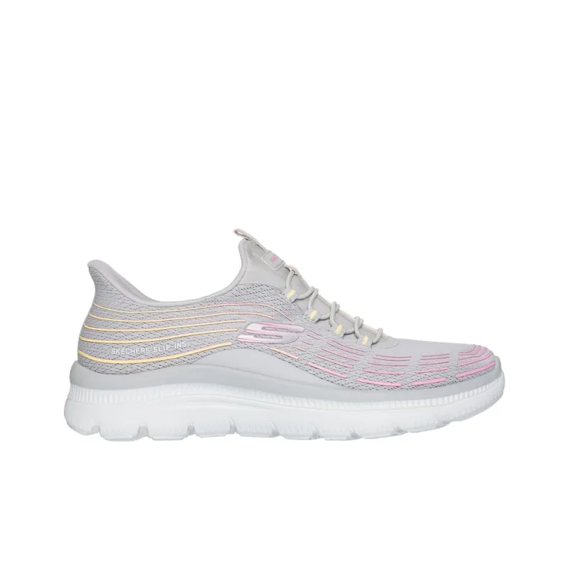 Skechers Summits Plus Bright Wave Low Top Casual Shoes Women's Gray Purple-1