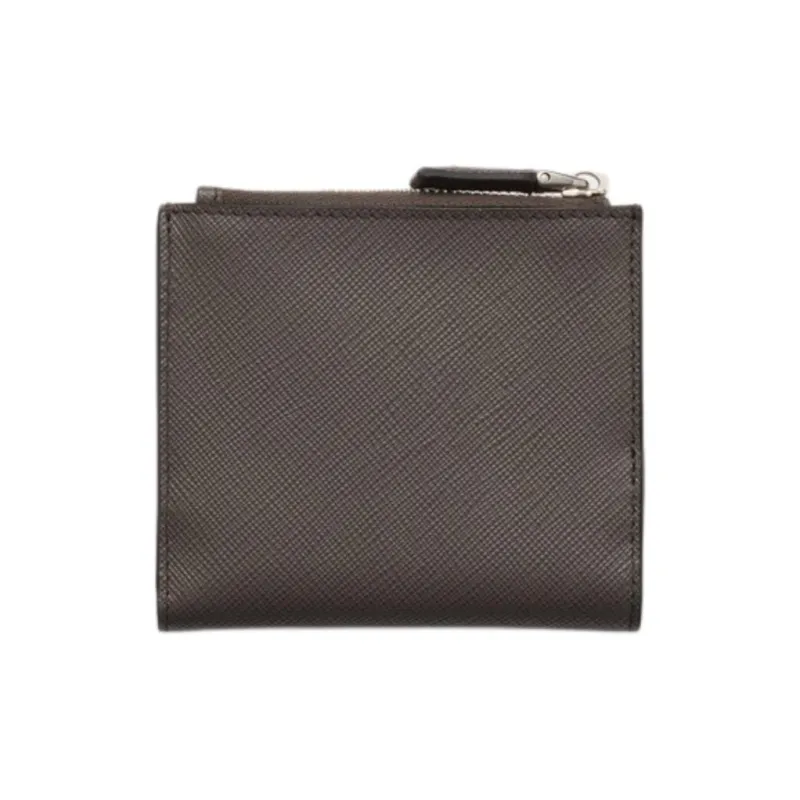 PRADA Saffiano Calfskin Card Holder Men's Smoky Brown-1