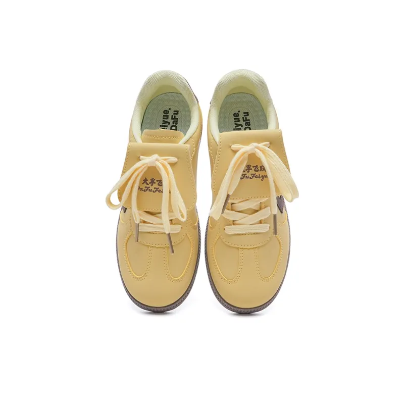 Dafu Leaps Forward Anti Slip Wear Resistant Low Top Skateboard Shoes Women's Yellow-2