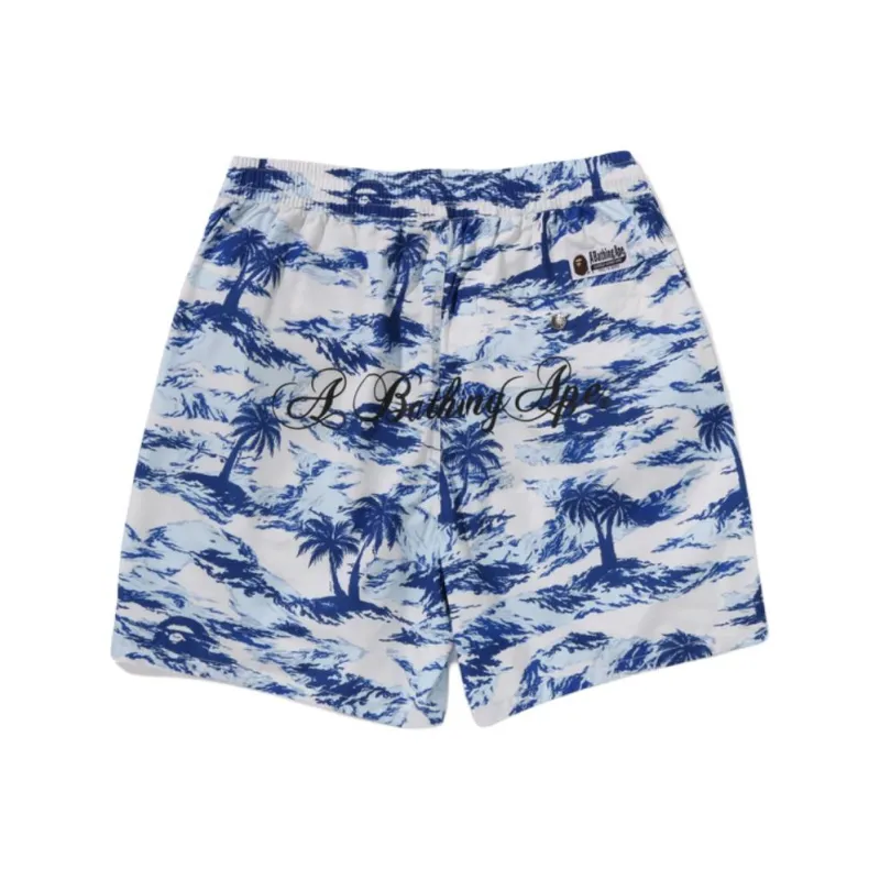 Bape Palm Tree Camo Relaxed Fit Beach Shorts-3