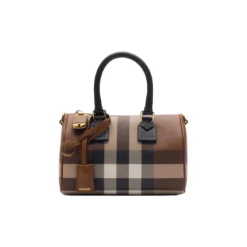 Burberry Polyurethane Bowling Bag, Shoulder Bag, Crossbody Bag, Handbag Mini Women's Brown