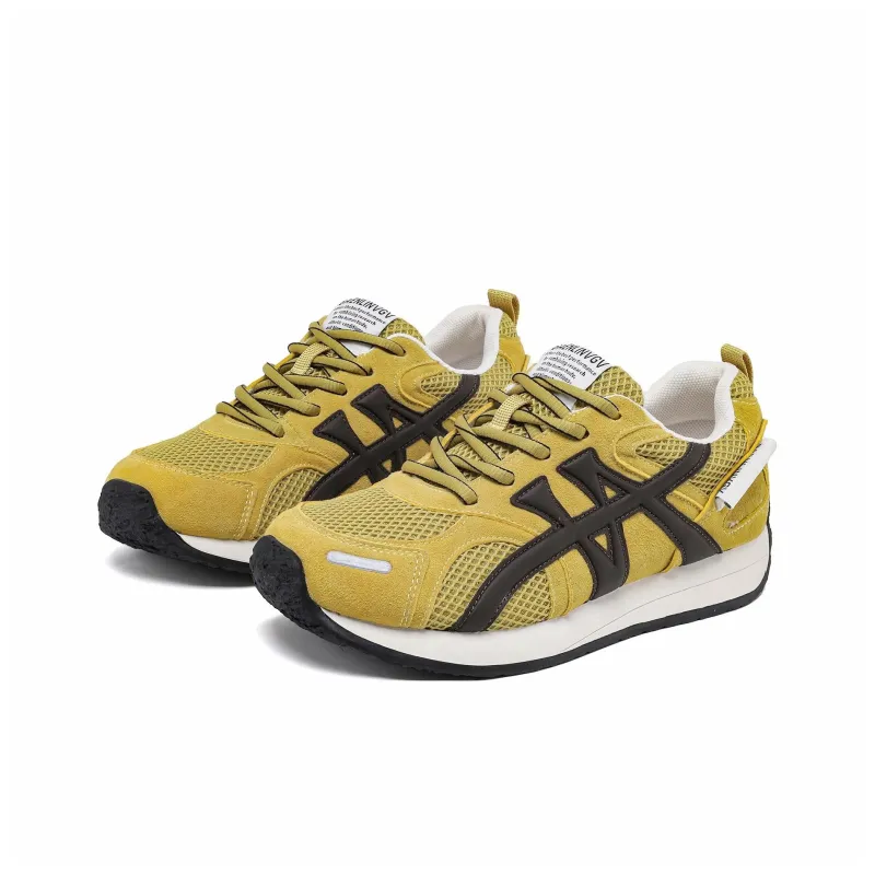 DGUMI Casual Shoes Women's Low Top Greige/Yellow-6