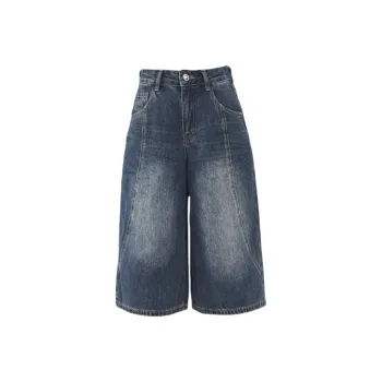 ZXZA Denim Shorts Women's Blue Gray