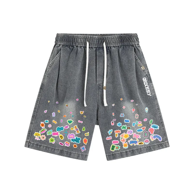 Qnxeey Denim Shorts Unisex-2