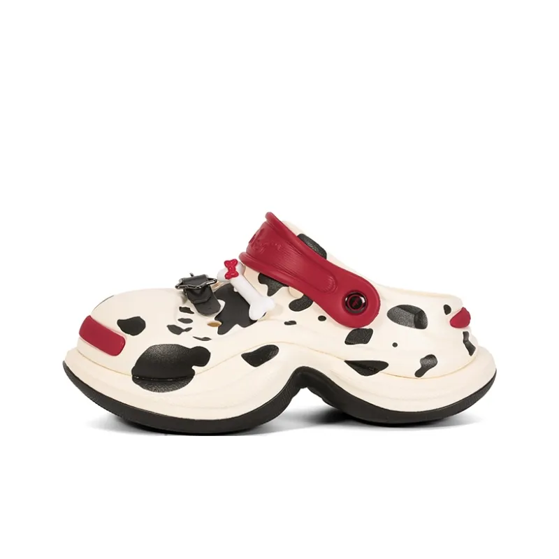 Ouder Sand Heart Cave Summer, Fashion Trend Vintage Versatile Beach Clogs Women's Black White-0