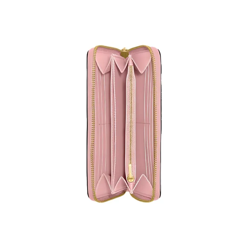 COACH Accordion Zip Cow Leather Card Holder Wallet Women's Pink-1
