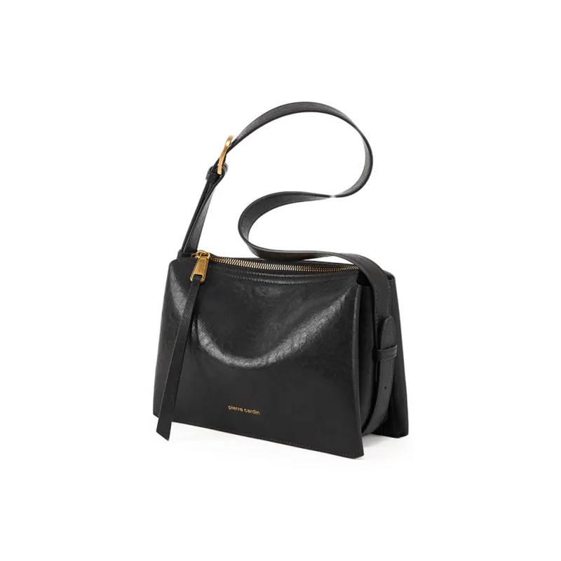PIERRE CARDIN Top Grain Cow Leather Shoulder Bag, Crossbody Bag Regular Women's Black/Burgundy/Khaki-1
