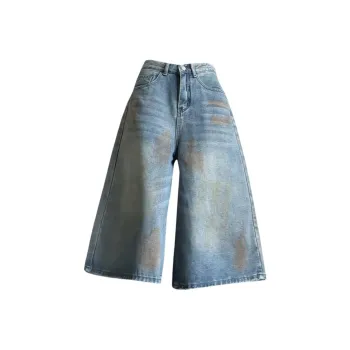 Anyveiw Denim Shorts Unisex Washed Color
