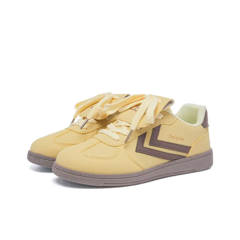 Dafu Leaps Forward Anti Slip Wear Resistant Low Top Skateboard Shoes Women's Yellow-1