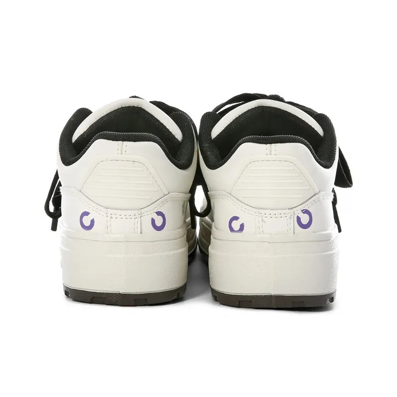 The New Age Family Low Top Skateboard Shoes Women's Beige Black-3