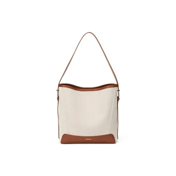 ST&SAT Synthetic Leather Bucket Tote Handbag, Crossbody Bag, Shoulder Bag Women's White