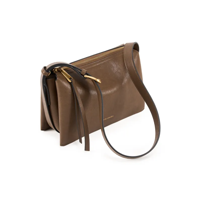 PIERRE CARDIN Top Grain Cow Leather Shoulder Bag, Crossbody Bag Regular Women's Black/Burgundy/Khaki-10