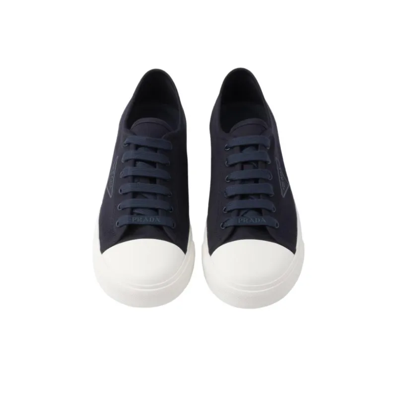 PRADA Low Top Canvas Shoes Men's Marine Blue-5