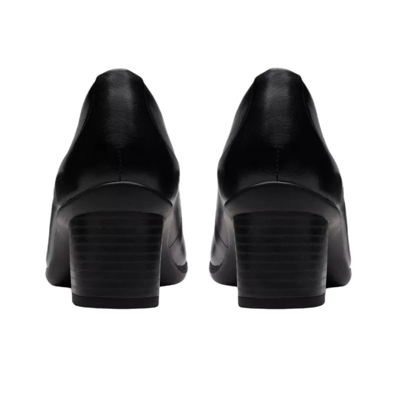 Clarks Shaya Poppy Chunky Heel High Heels 5.5cm Women's Black-4