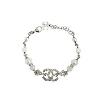 CHANEL Bracelets Unisex Silver/White