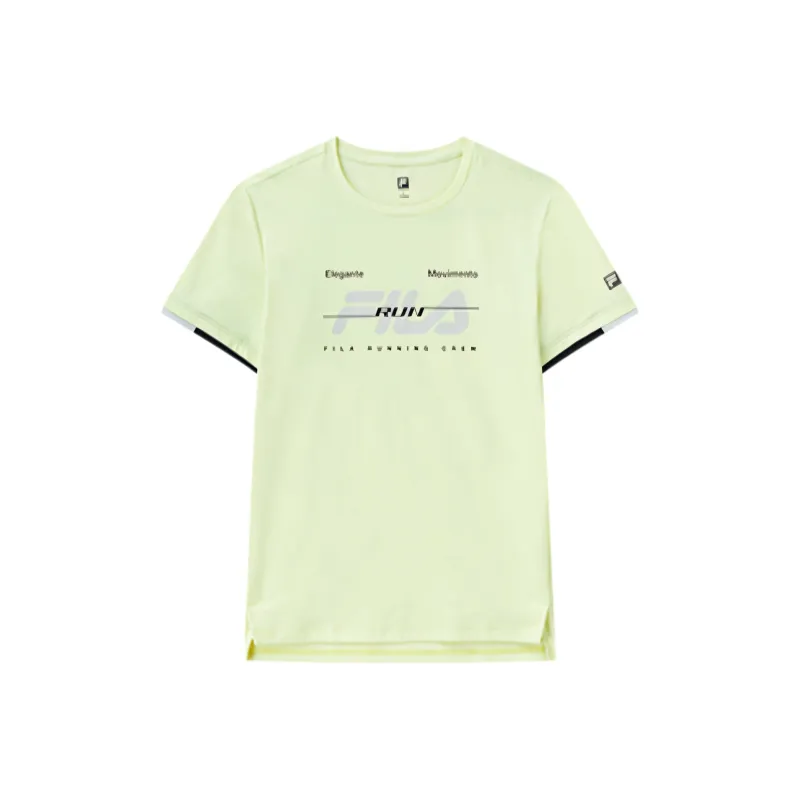 FILA Running T Shirt Men's Washed Elegance Yellow-0