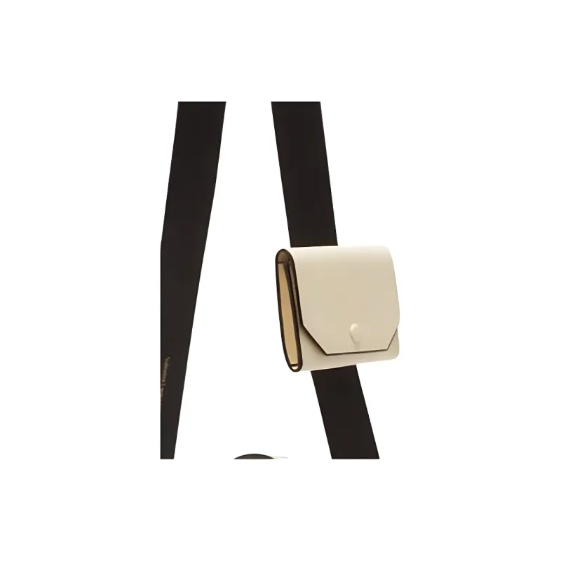 Valextra Calfskin Coin Purse Bag Strap Women's Black/White-4