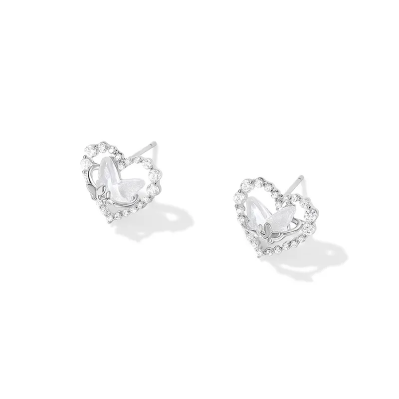 DODOGOGO Alloy S925 Silver, Synthetic Cubic Zirconia, Resin Stud Earrings Women's-2