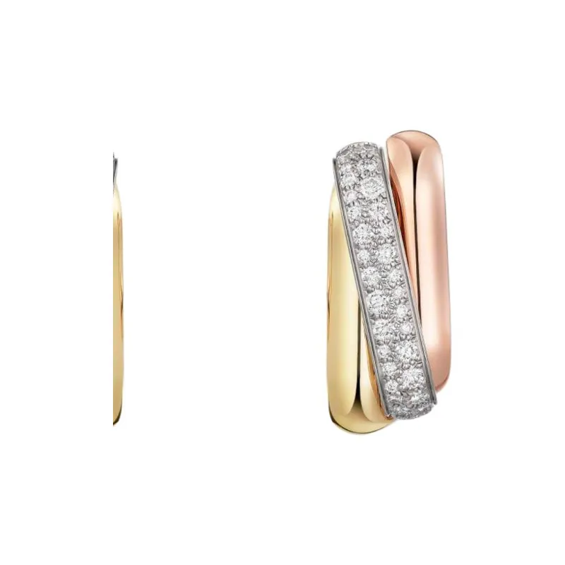 CARTIER 18K White Gold Earrings Women's Multicolor-2