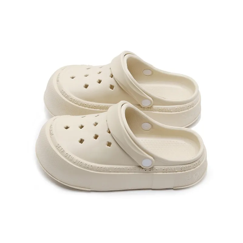 XGGC Summer Eva Closed Toe Mules Platform Height Increasing Squashy And Bouncy Feeling Slippers Soft Sole Casual Clogs-7