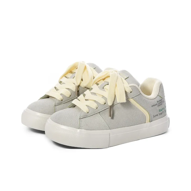 The New Age Family Low Top Skateboard Shoes Women's Yellow Green-1