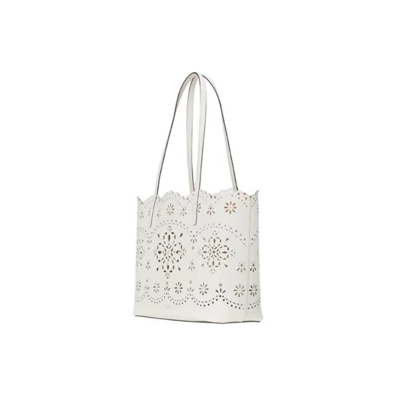 Kate Spade Cow Leather Tote Bag, Shopping Bag, Handbag, Shoulder Bag Tubas Women's White-1