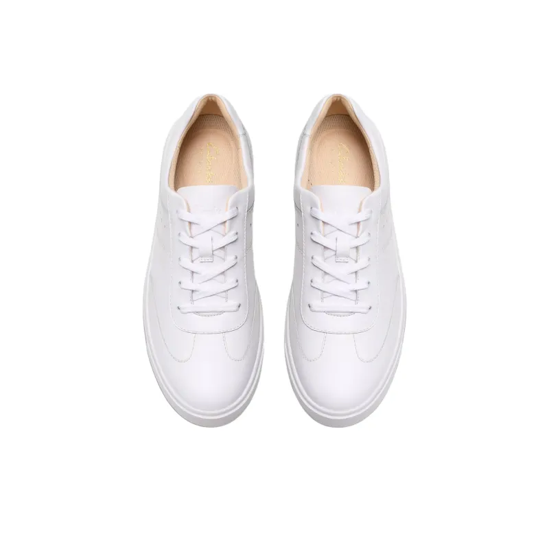 Clarks Makea Court Low Top Skateboard Shoes Women's White-3
