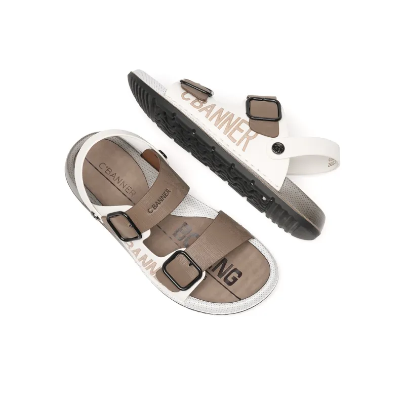 C°BANNER Beach Sandals Men's White Khaki-2
