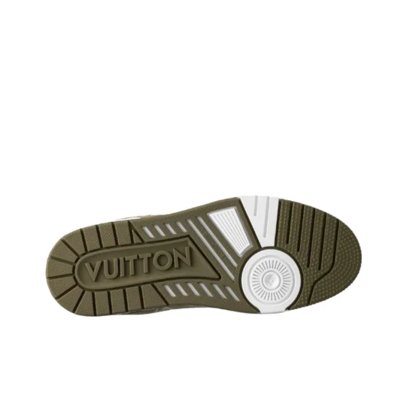 LOUIS VUITTON Trainer Low Top Skateboard Shoes Men's Green-5
