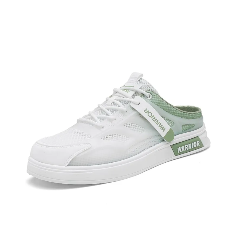 Warrior Slip Resistant Abrasion Resistant Closed Toe Slippers Men's White Light Green-1