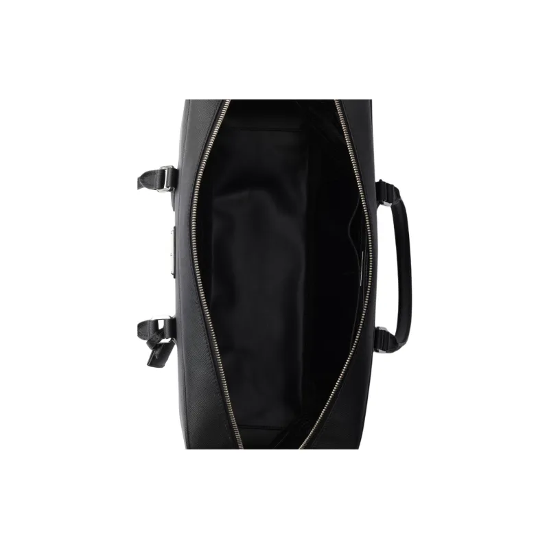 PRADA Saffiano Cow Leather Briefcase Men's Black-3