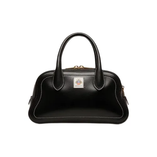 BALLY Grain Goat Leather Handbag Women's Black