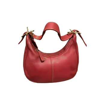 COACH Hobo Leather Shoulder Bag, Handbag, Shoulder Bag Women's Red