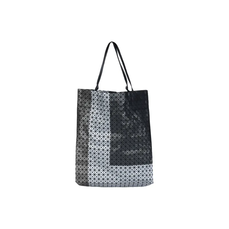 ISSEY MIYAKE Polyurethane Print Tote Bag, Shopping Bag, Shoulder Bag, Handbag Unisex Bronze Mixed-2