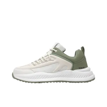 TELENT Cushioning And Breathable Low Top Casual Shoes Men's Beige White Green